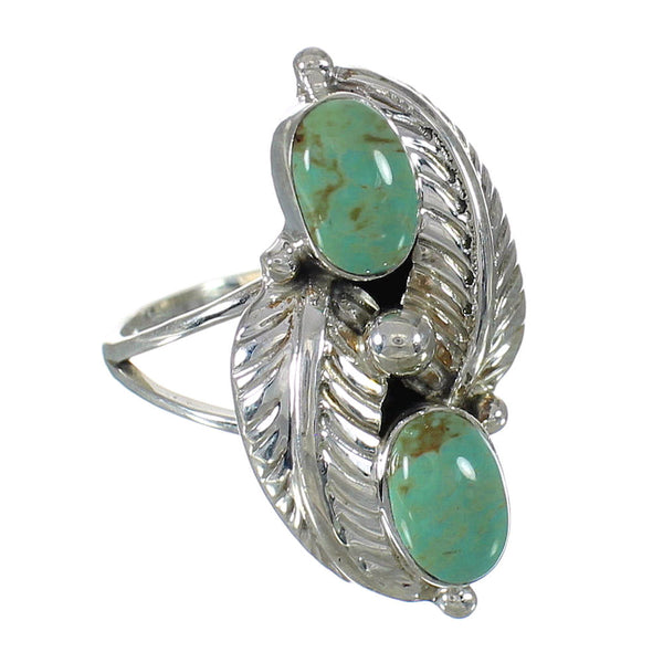 Genuine Sterling Silver Turquoise Jewelry Ring Size 6-1/4 FX91545